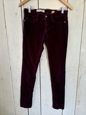 Anthropologie Pilcro And The Letterpress Velvet Pants Burgundy No 25