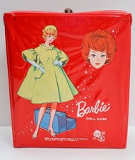 Vintage Barbie Midge Red Vinyl Doll Case W/Handle Drawer 1960s Mattel