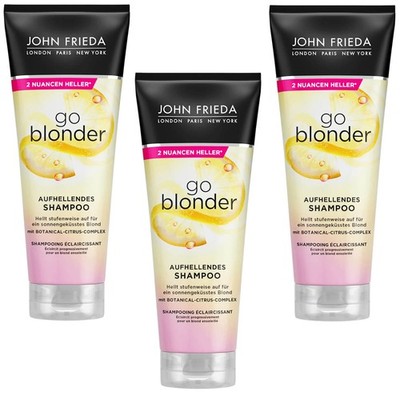 3x 250ml John Frieda go blonder Aufhellendes Shampoo mit Zitrus & Kamille