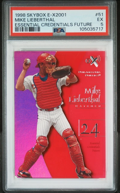 1998 Skybox E-X 2001 Essential Credentials Future Mike Lieberthal 40/50 PSA 5