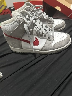 Nike Dunk high Gray White Red Size 6.5