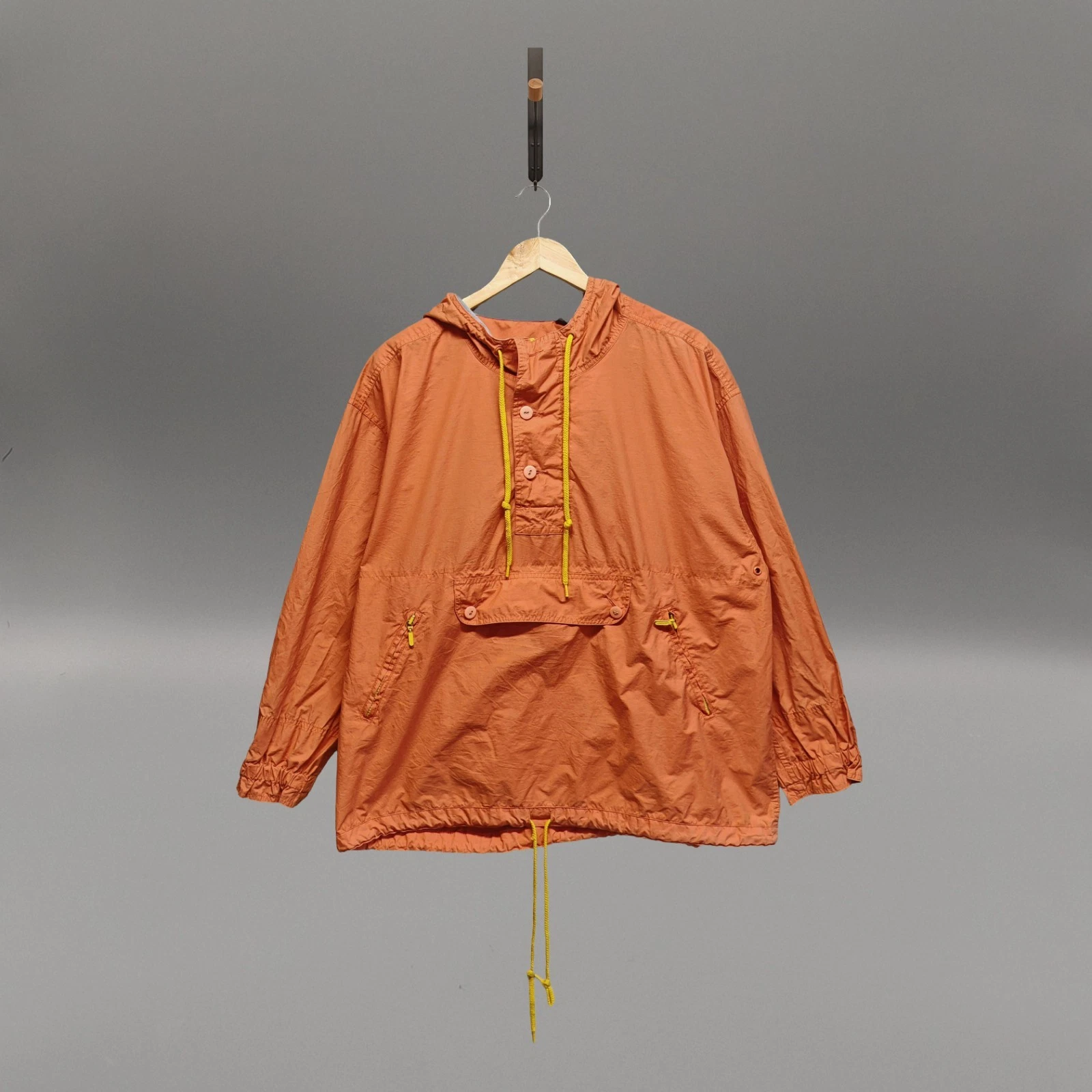 Lizwear Hooded Anorak Jacket Orange M Vintage Lightweight Pullover Windbreaker