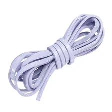 Flat Leather Cord, 3.3 Yard 4mm Leather String Strips for DIY Crafts Purple