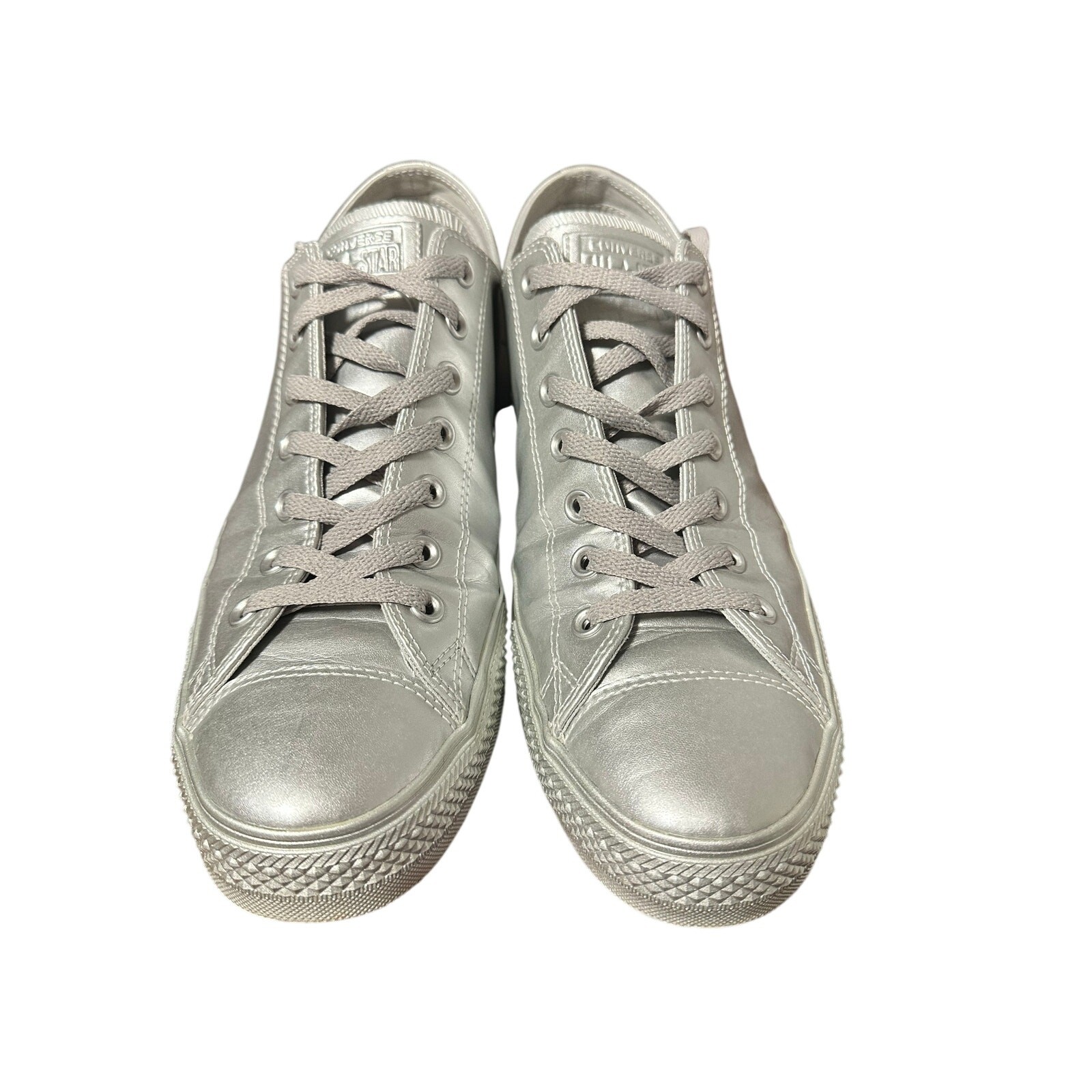 Converse Chuck Taylor All Star Ox Metallic Silver 157663C Mens sneakers size 12