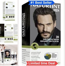 Permanent Hair Color 3N Dark Chestnut Brown Mens Beard Mustache Gray Coverage