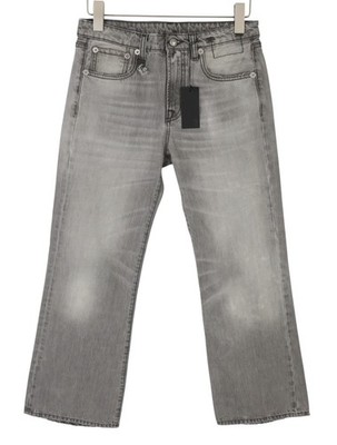 R13 Joan Cropped Flare Damen Jeans 27 Ashen Black Whiskers Faded Zip SS26 *
