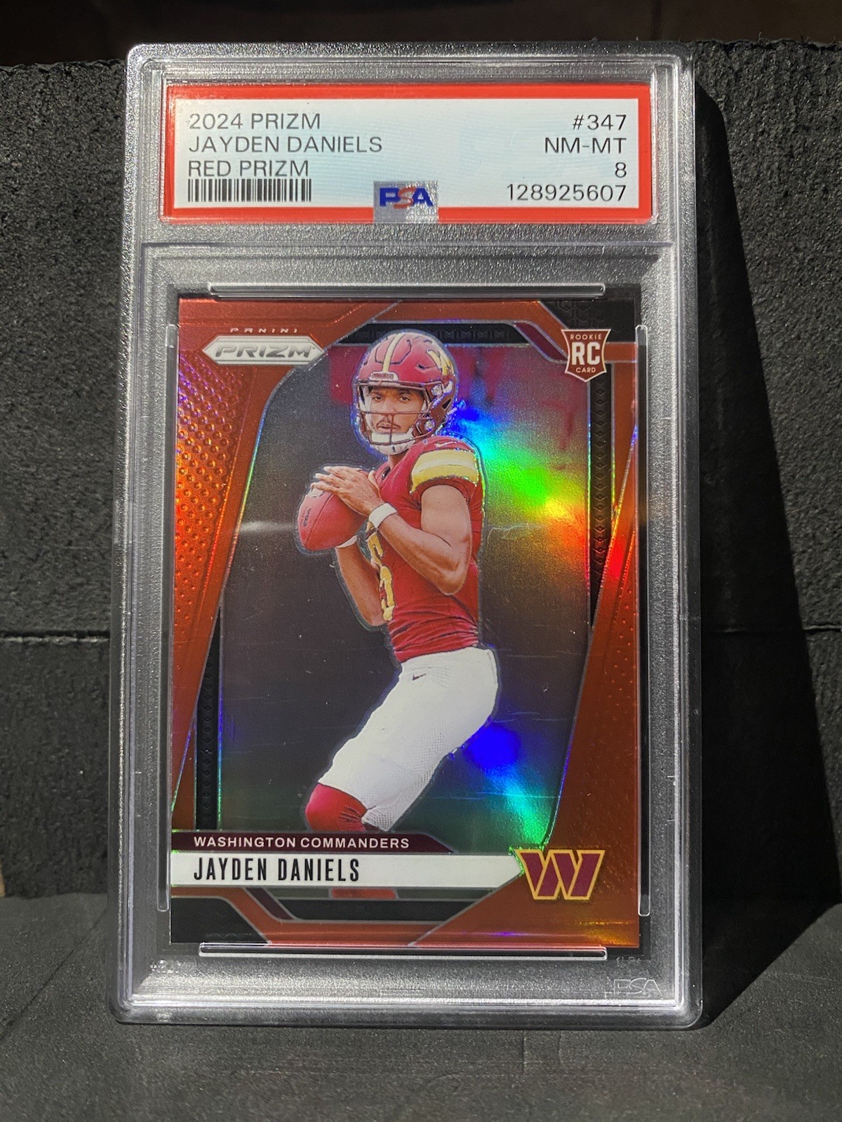 2024 Panini Jayden Daniels Red Prizm SSP Psa 8 #347