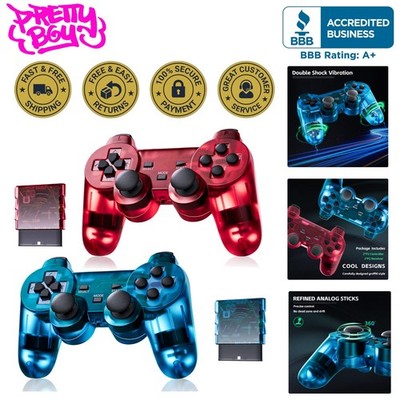Wireless Controller Compatible with PS-2 Console, Remote Gamepad for Play 2 C...