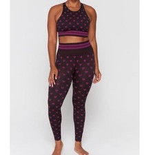 Spiritual Gangster Heart Print Love Sculpt Leggings and Sports Bra Set XS/S