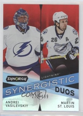 2022 Upper Deck Synergy Red 275/499 Andrei Vasilevskiy Martin St Louis HOF 1b9b