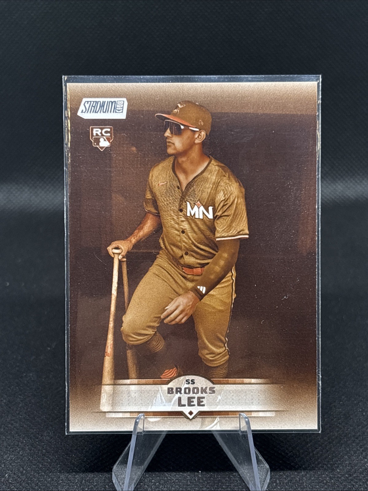 2025 Topps Stadium Club - #141 Brooks Lee Sepia Parallel RC Twins