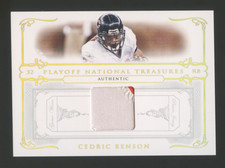 2007 NATIONAL TREASURES CEDRIC BENSON 2 COLOR GAME WORN PATCH LOGO #D 17/25 RARE