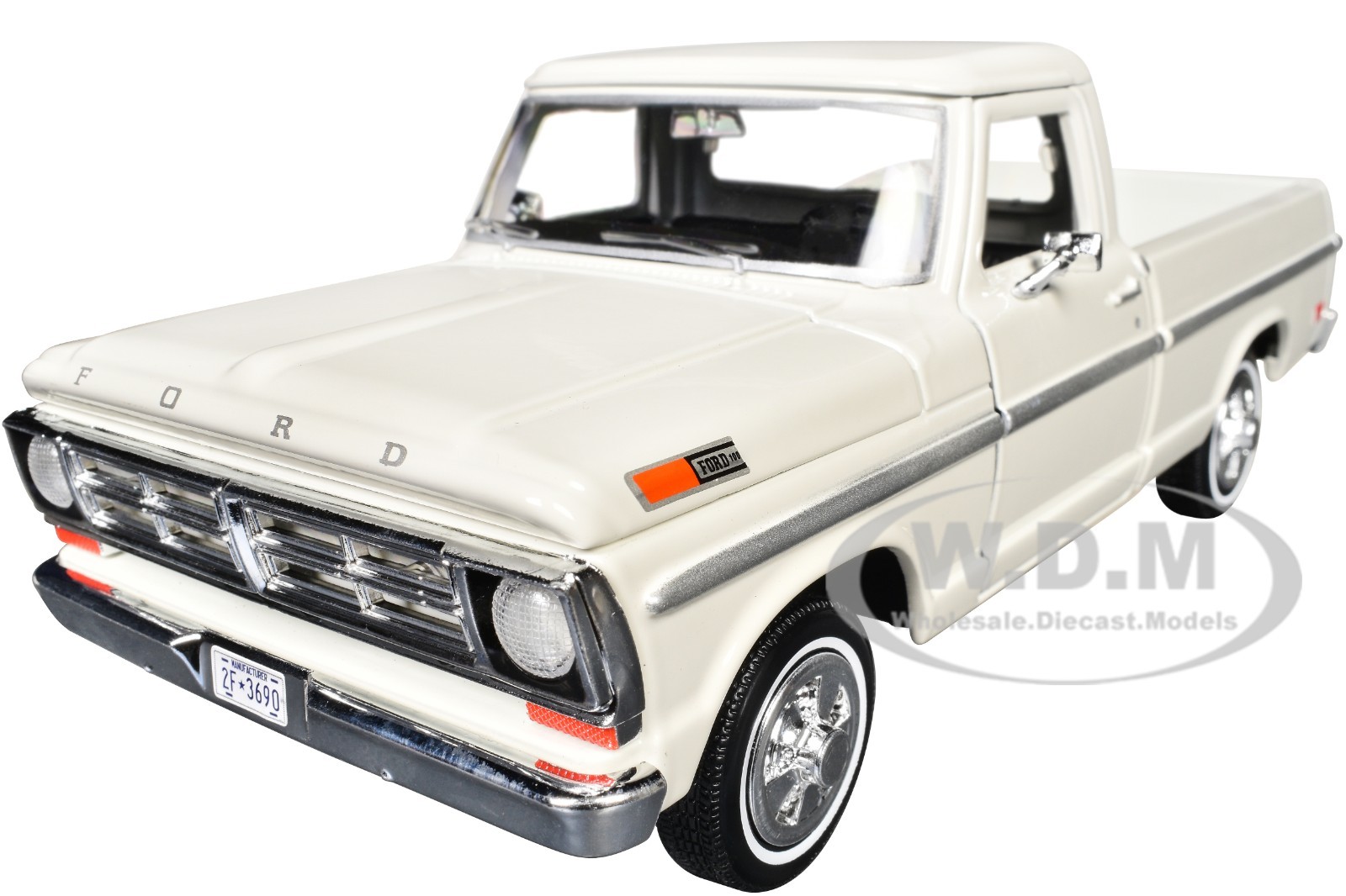 1972 FORD F-100 PICKUP CREAM 1/24 DIECAST MODEL CAR BY MOTORMAX 79384