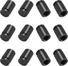 12 Pcs Bullet Valve Stem Caps Aluminum Alloy Dustproof Ti Color 12 Pcs Black
