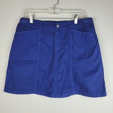 FRESH PRODUCE Women's Blue Cotton Stretch Skort Skirt Zip Front Sport Gorpcore S