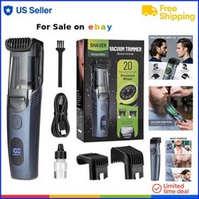 Vacuum Beard Trimmer Stainless Steel 20 Length Adjustable Men Grooming