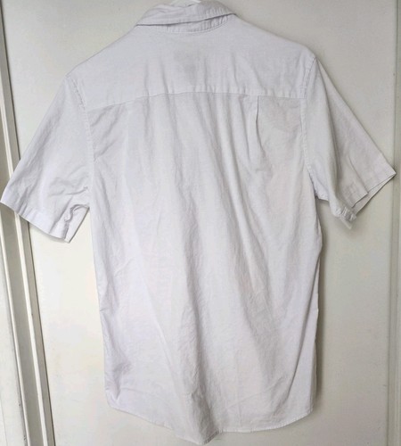 George Herren Weiß Button-Down Kurzarm Hemd Klassische Passform Größe Small 34-35 - Bild 2 von 3