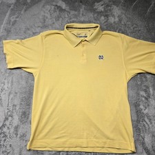 Cutter  Buck Polo Shirt Mens Large Yellow Dry Tec Notre Dame Moisture Wicking
