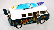 1962 Vw Bus Classic Graffiti Green W Surf Board Pull Back Door Window Open