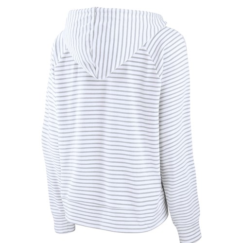 Fanatics Damenpullover weiß Maryland Terrapins gestreift Kerbausschnitt Hoodie - Bild 3 von 3