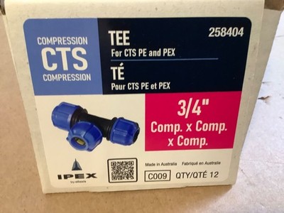 Twelve (12) IPEX 3/4'' Polyethylene Tee CTS Compression