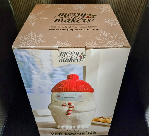 Tarro de galletas YETI aperitivos golosinas tapa sellada alegre fabricante lindo nuevo en caja fiesta navideña - Imagen 2 de 5