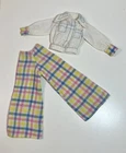 1970’s VINTAGE Barbie Mattel PAK FASHION OUTFIT PASTEL PLAID PANTSUIT YELLOW