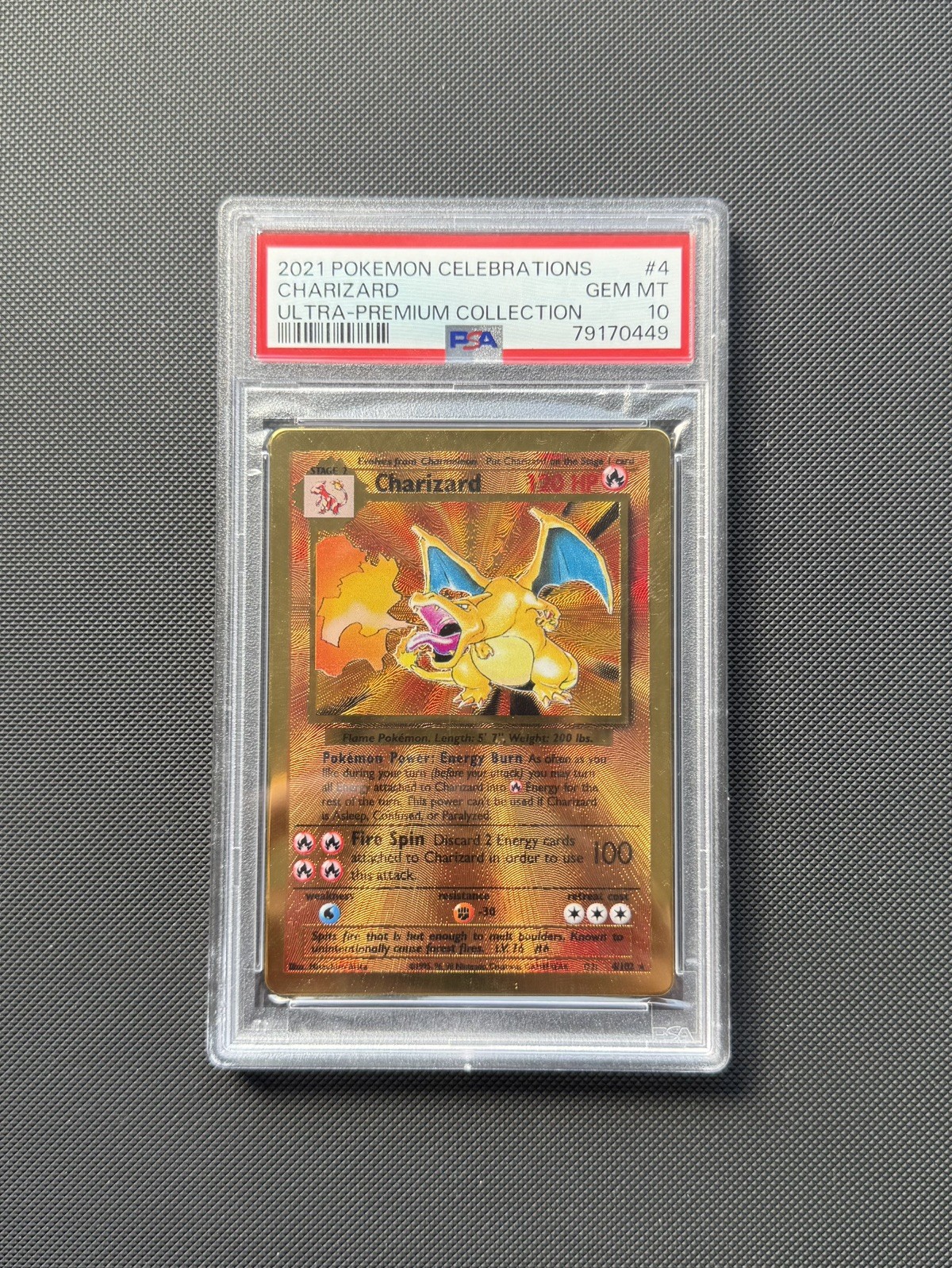 PSA 10 💎 Pokemon Celebrations Metal Charizard Ultra Premium Collection 4/102