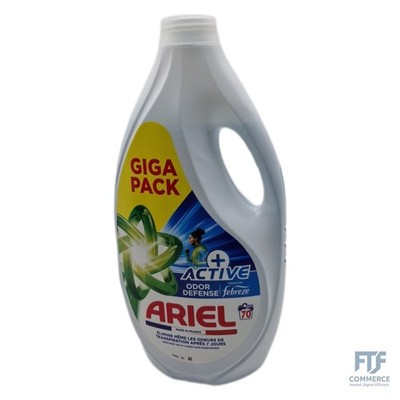 Ariel +Active Lessive Liquide, 70 Lavages (3.15L), Élimine les Odeurs de Transpi