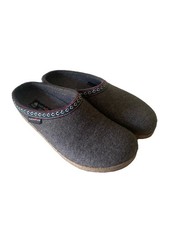 Haflinger Classic Wool Grizzly Clogs Unisex Sz 44 Grey Slip On Cork Comfort