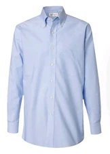 VAN HEUSEN Light Blue Mens 3XL Wrinkle-Free Stain Resist Pinpoint Oxford Shirt