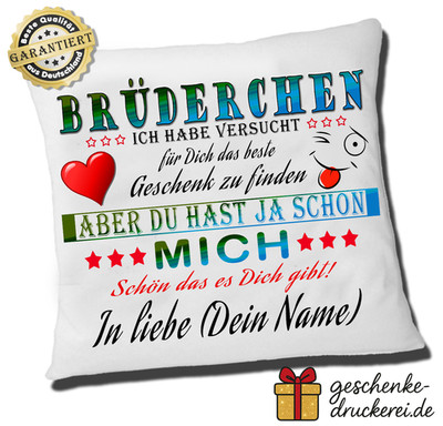 Kissen Für den besten BRUDER der Welt   mit deinem / euren Namen personalisiert