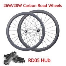 700c Carbon Fiber Bicycle Wheelset Road Bike Wheels 24H Disc Brake Hub HG XDR