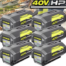 1 6PACK 8.0Ah Battery 40 Volt for Ryobi 40V Lithium OP40602 Battery with LED