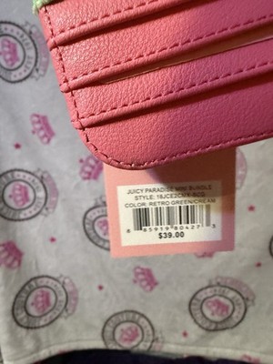 Juicy Couture Paradise Strawberry Key Chain Retro Pink Green Leather