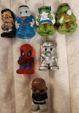 Lot Of 7 Ooshies Pencil Toppers Figures TMNT SPIDERMAN SUPERMAN ANTMAN NICK FURY