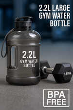 2.2L Water Bottle Gallon Jug Gym Fitness Sports Large BPA-Free Leakproof Bottle