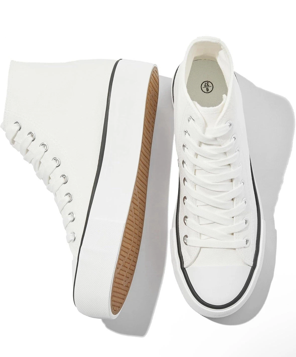 CONVERSE Sneakers alte con tacco plateau tutto bianco donna taglia 7