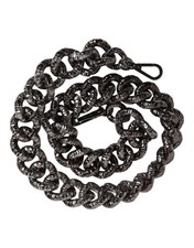 Dolce & Gabbana Black Chain Logo Engraved Bag Shoulder Strap 100% Authentic