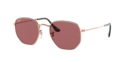 Ray-Ban RB 3548N hexagonal rose gold polar purp 9202AF Sunglasses