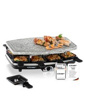 Raclette Grill Naturstein Antihaft 8 PfäNnchen WäRmeisoliert 1200 Watt