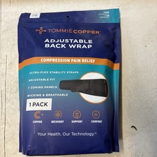 Tommie Copper Adj.Back Wrap Pack Compression Pain Relief Black Large XL.A10 367