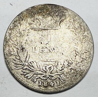 Great Britain 1841 Sixpence Queen Victoria Silver Six Pence British Coin