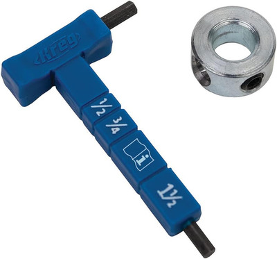 Kreg KPHA330 Easy-Set Stop Collar & Material Thickness Gauge/Hex Wrench Kit