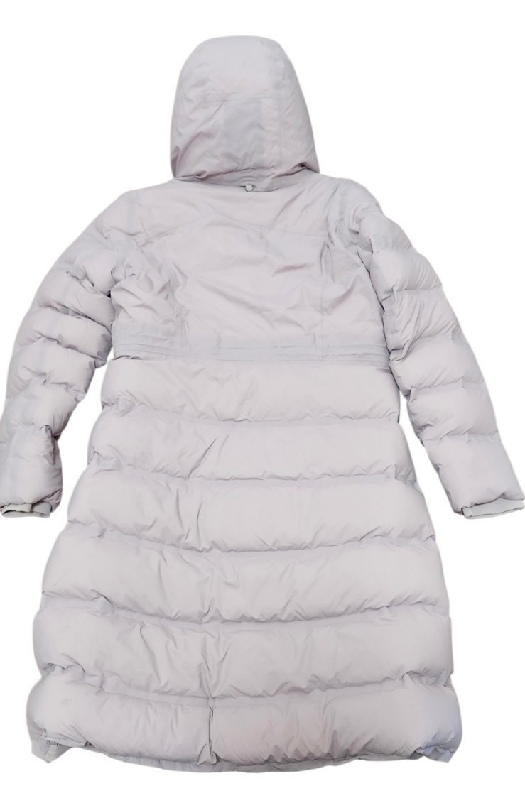 Lululemon Long Hooded Down Puffer Jacket Lavender Pink Goose Down Winter Coat 14 View 5