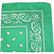 Paisley 100% Polyester Unisex Bandanas - 5 Pack Green