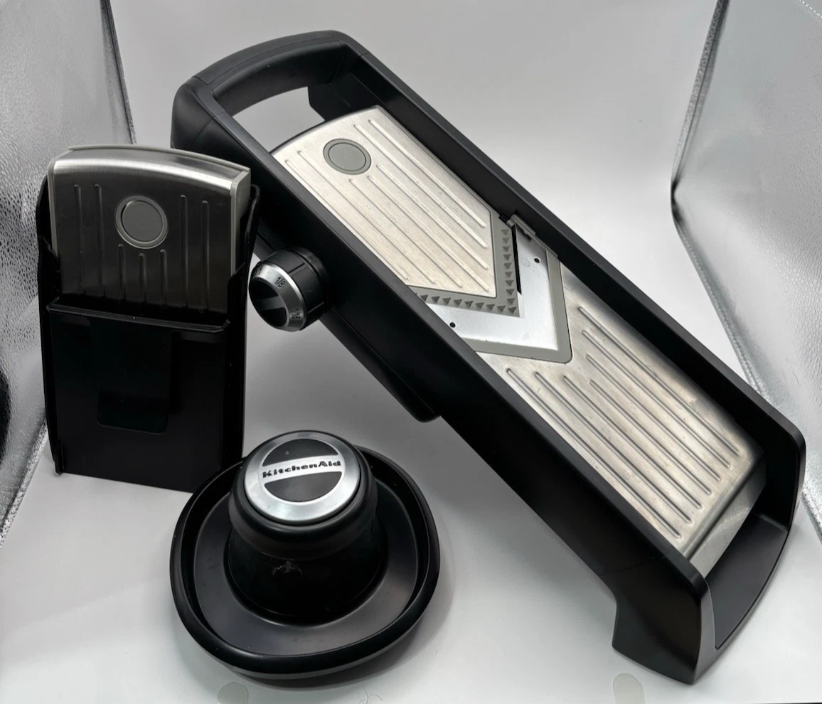 KitchenAid Mandoline Slicer Set with 2 V Blades -Used Only Once-Original Box
