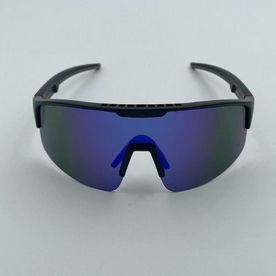 Pugs Style #91B Shield Sunglasses Black Active Sport Fashion Frame Mirrored
