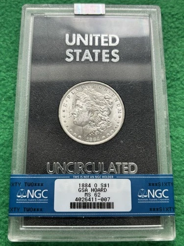 1884-O Morgan Silver Dollar NGC MS 62 GSA Hoard - Great Looking GSA Rare GSA “O”