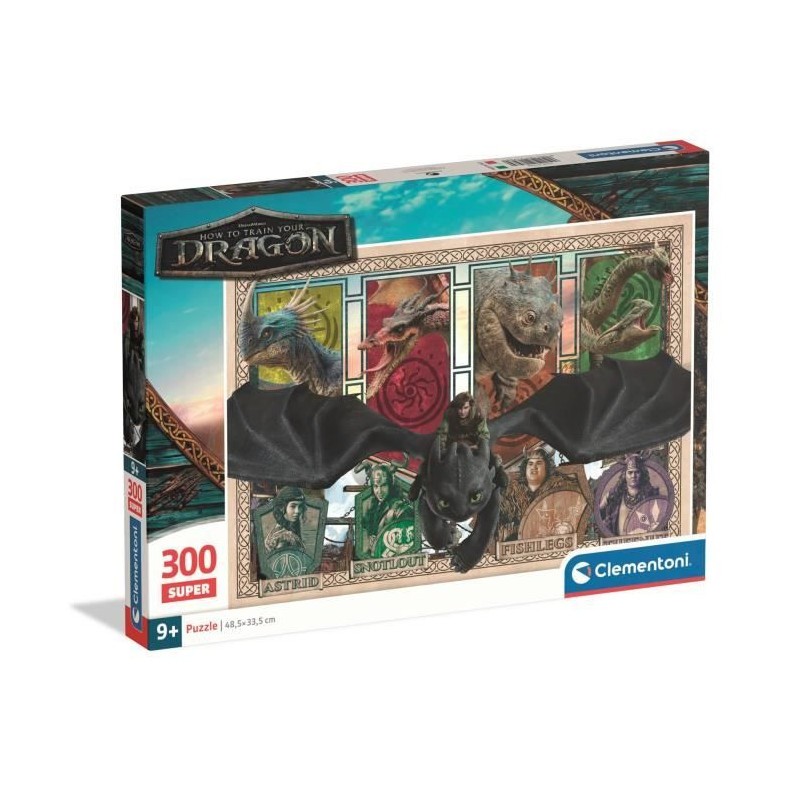 Puzzle 300 pieces Dragons Clementoni Supercolor pour enfant de 6 a 9 ans